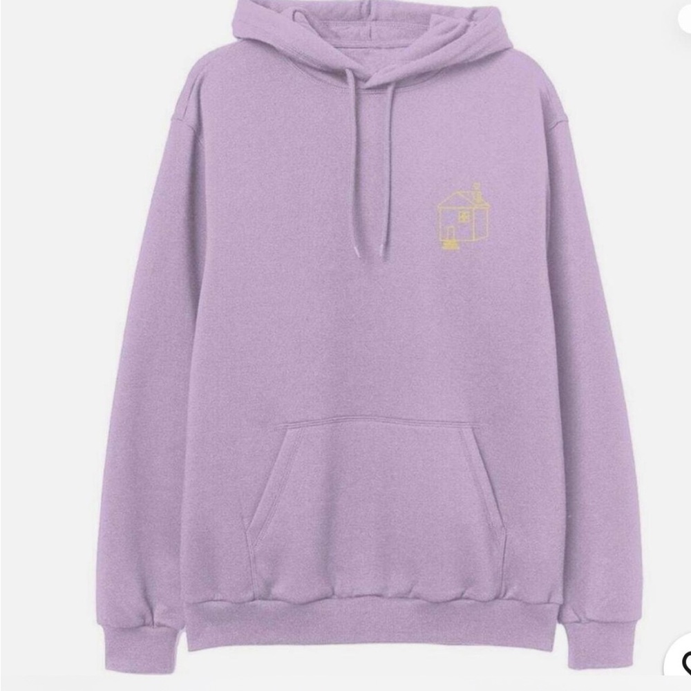 Purple and Yellow Hoodie Sweatshirt with Drawstring Hood
